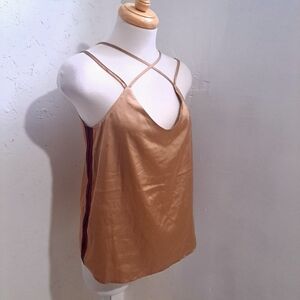 Black tape | Elegant metallic copper Women's tank Top